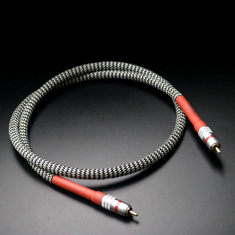 HI-End Silver Plated 75 Ohm Coaxial Cable HIFI Digital Audio Cable with RCA Plug