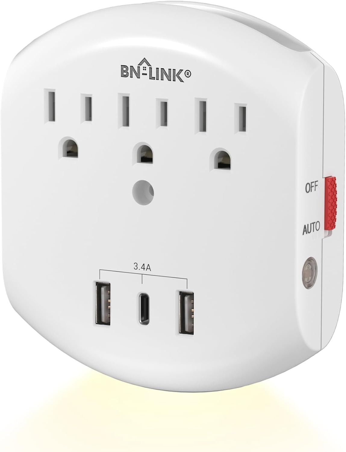  Multi Plug Outlet, USB Wall Charger Surge Protector with 3 Outlets, 3 USB Charg