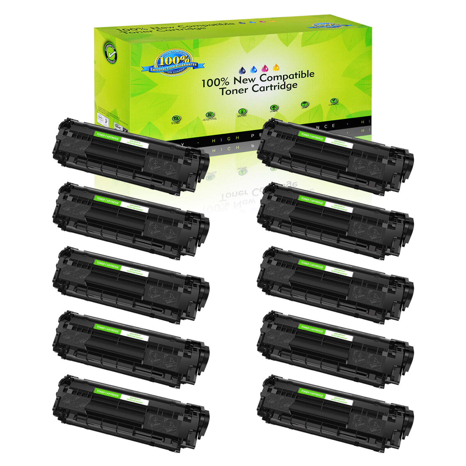 10PK Q2612A 12A Toner Cartridge Compatible for HP LaserJet 1018 3015 3055 M1319f