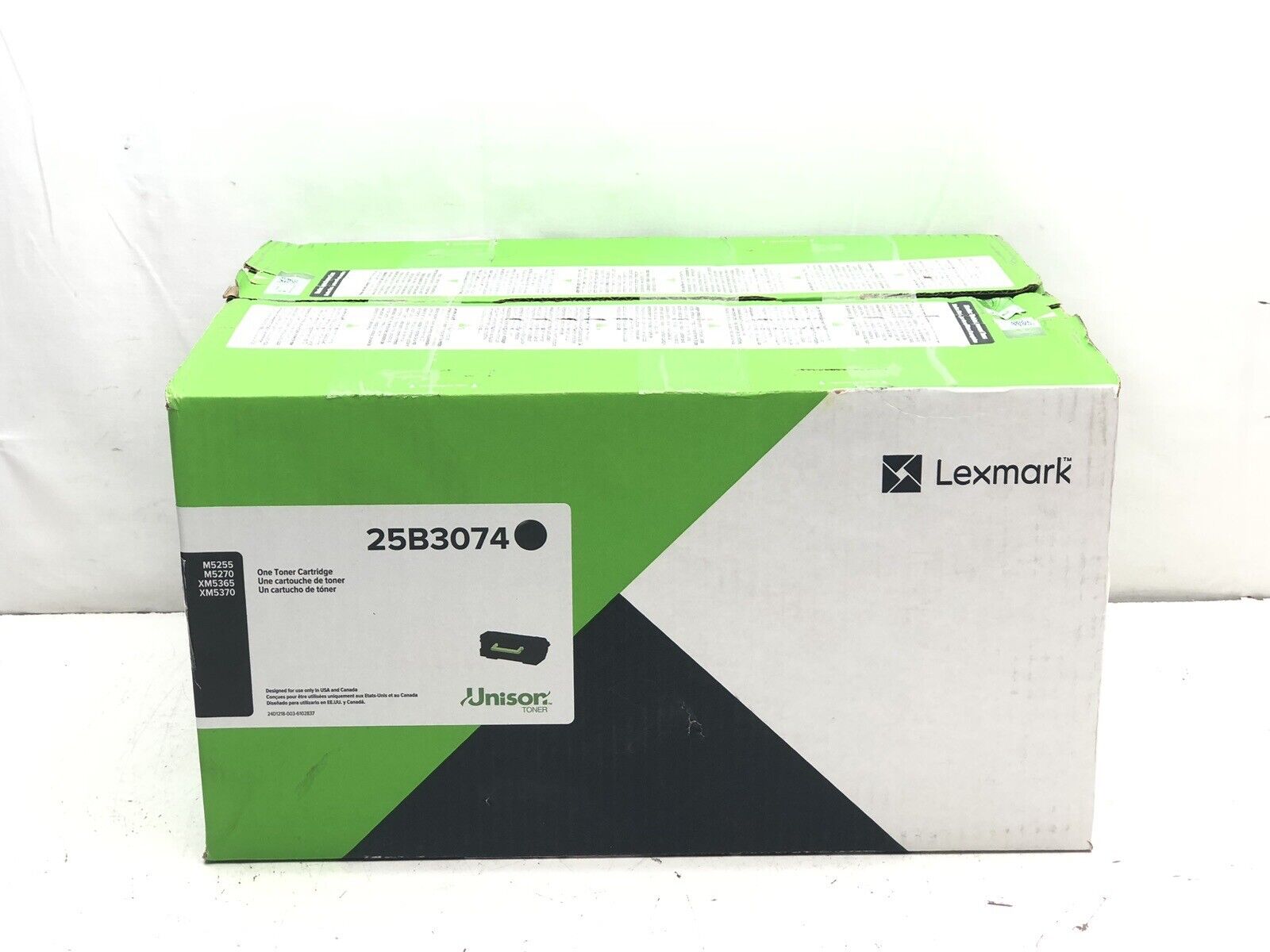 Lot of 2 Genuine Lexmark 25B3074 Black Toner - New, Sealed