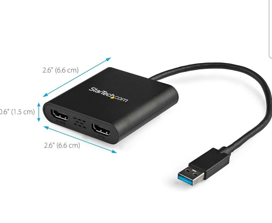 StarTech.com USB 3.0 to Dual HDMI Adapter - 4K & 1080p - External Graphics Card