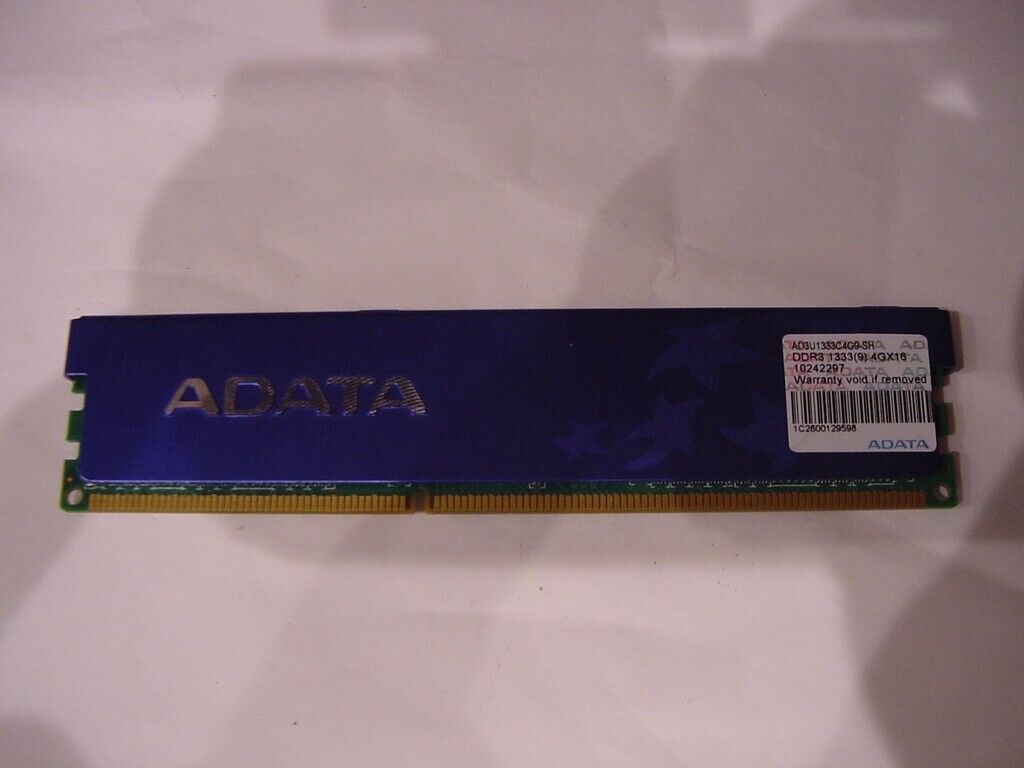 COMPUTER MEMORY - ADATA 4GB STICK DDR3 1333(9) 4GBx16 AD3U1333C4G9-SH