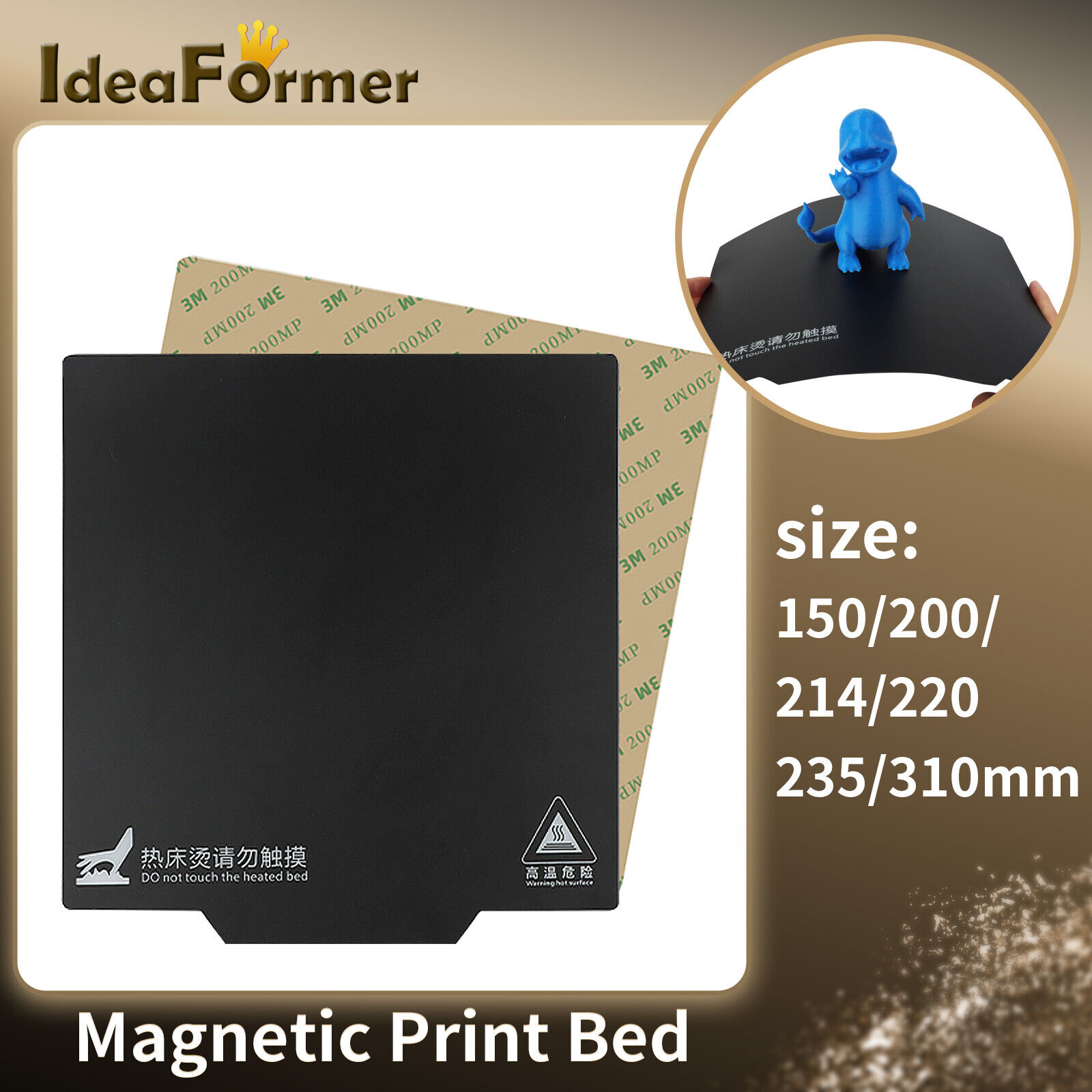 3D Printer Magnetic Build Sheet Heated Bed Surface Print Bed for Ender3/5 CR10