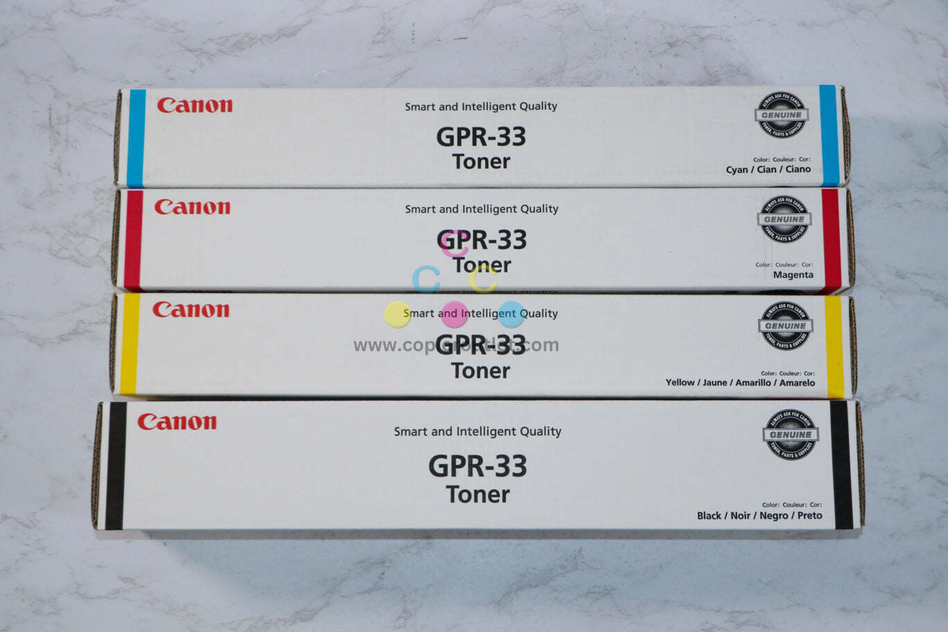New OEM Canon GPR-33 CMYK Toner Cartridge Set iRUN ADV C7055/C7065/C7260/C7270