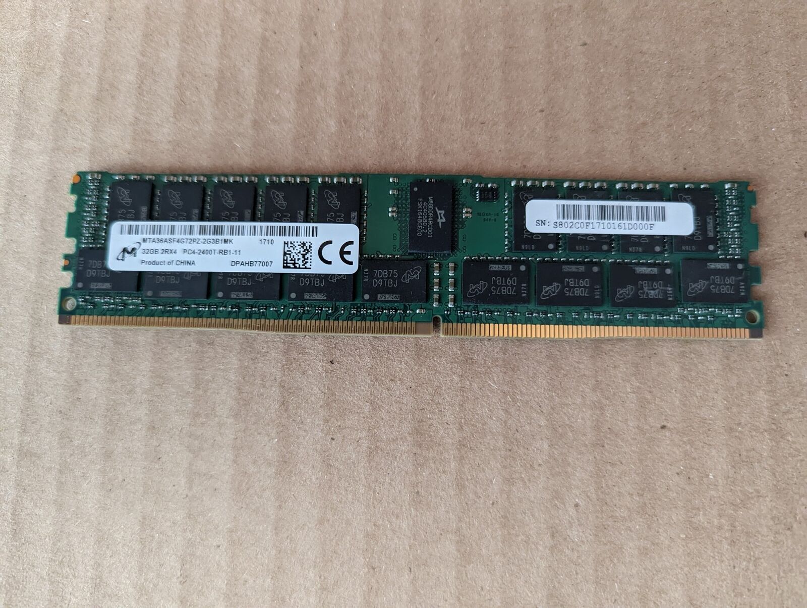 MICRON 32GB  MTA36ASF4G72PZ-2G3B1MK PC4-19200 2400MHZ RDIMM SERVER RAM V1-4(9)