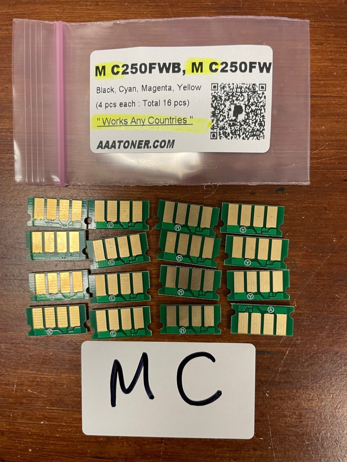 16 pcs Toner Chips for Ricoh M C250FWB, M C250FW Color Laser Printer Refill
