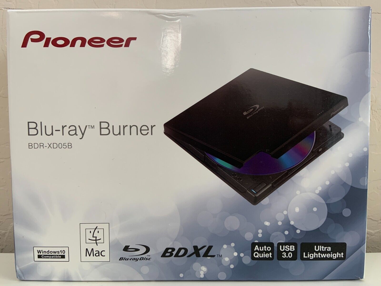 Pioneer BDR-XD05B 6X Slim Portable USB 3.0 Blu-Ray Burner (Black) - Supports BDX