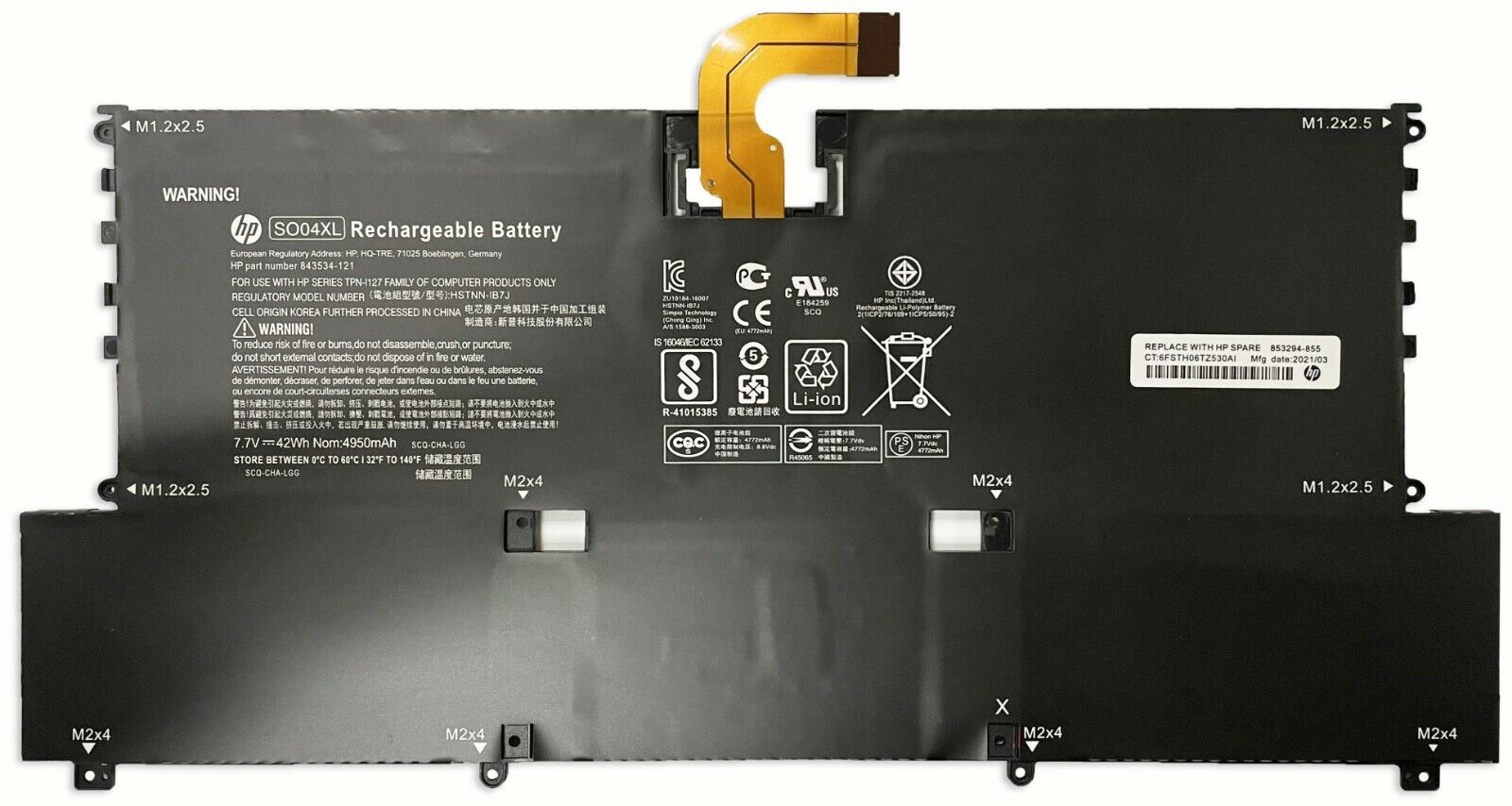 Genuine SO04XL Battery for HP Spectre Pro 13 G1 13-V000 843534-1C1 HSTNN-IB7J