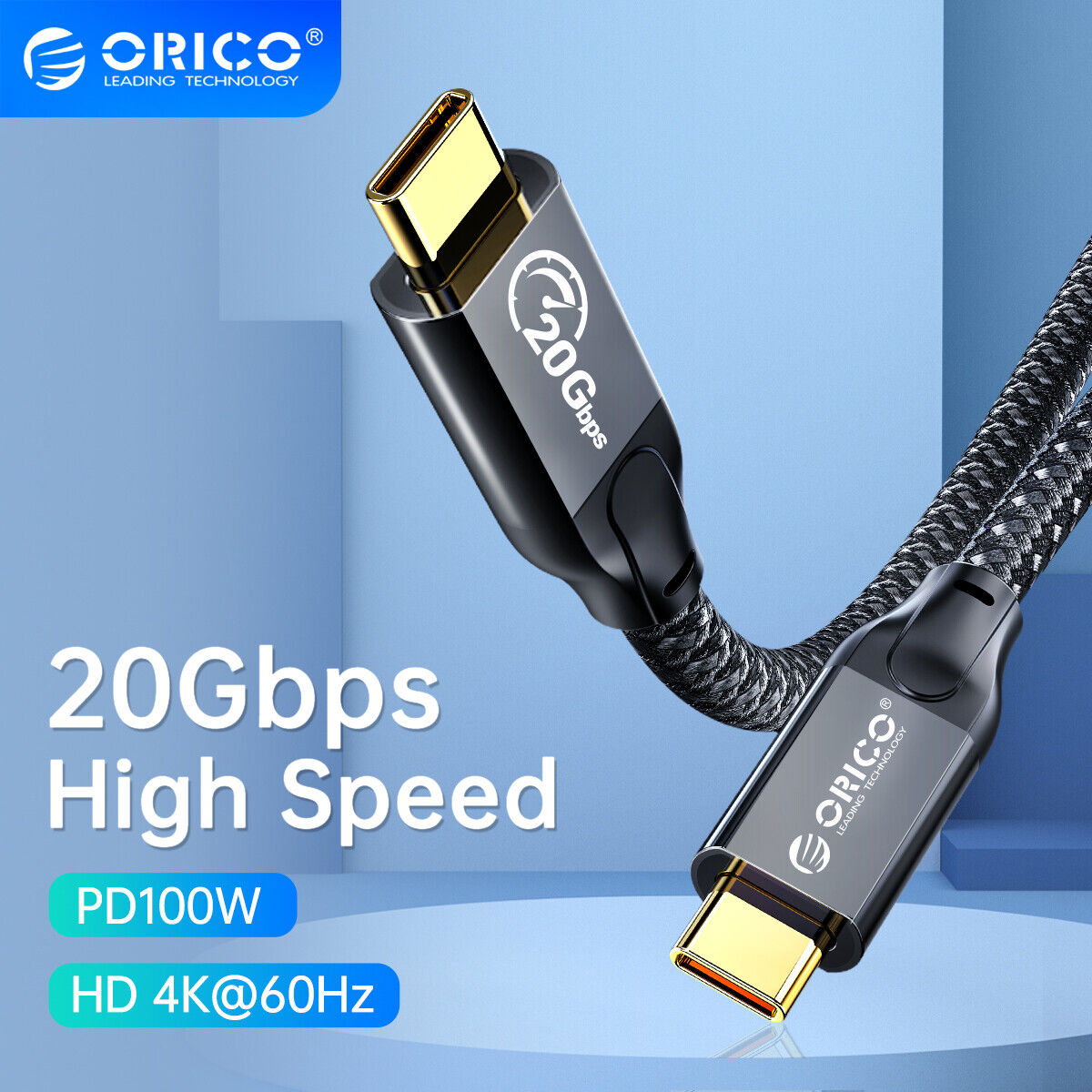 ORICO 20FT USB-C to USB-C Fast Charging & Data Cable Type C Quick Charge PD 100W