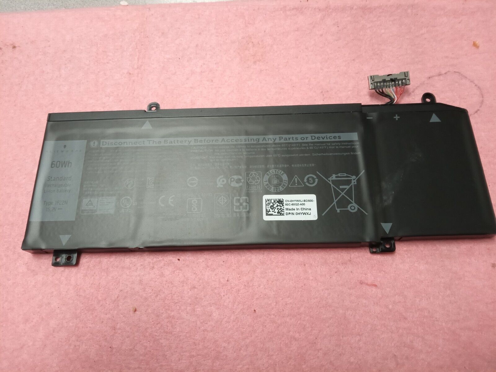  Genuine Alienware M15 M17 60Wh Laptop Battery 4 Cell Dell 1F22N