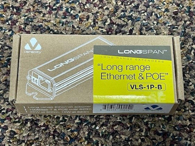 Veracity VLS-1P-B Longspan Long Range Ethernet and POE Extender Base