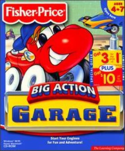 Fisher Price Big Action Garage PC MAC CD car auto repairs truck mechanic game