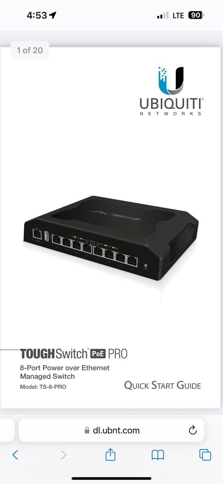 Ubiquiti TOUGHSwitch PoE PRO 8-Port Networking Switch*SEE DESCRIPTION*