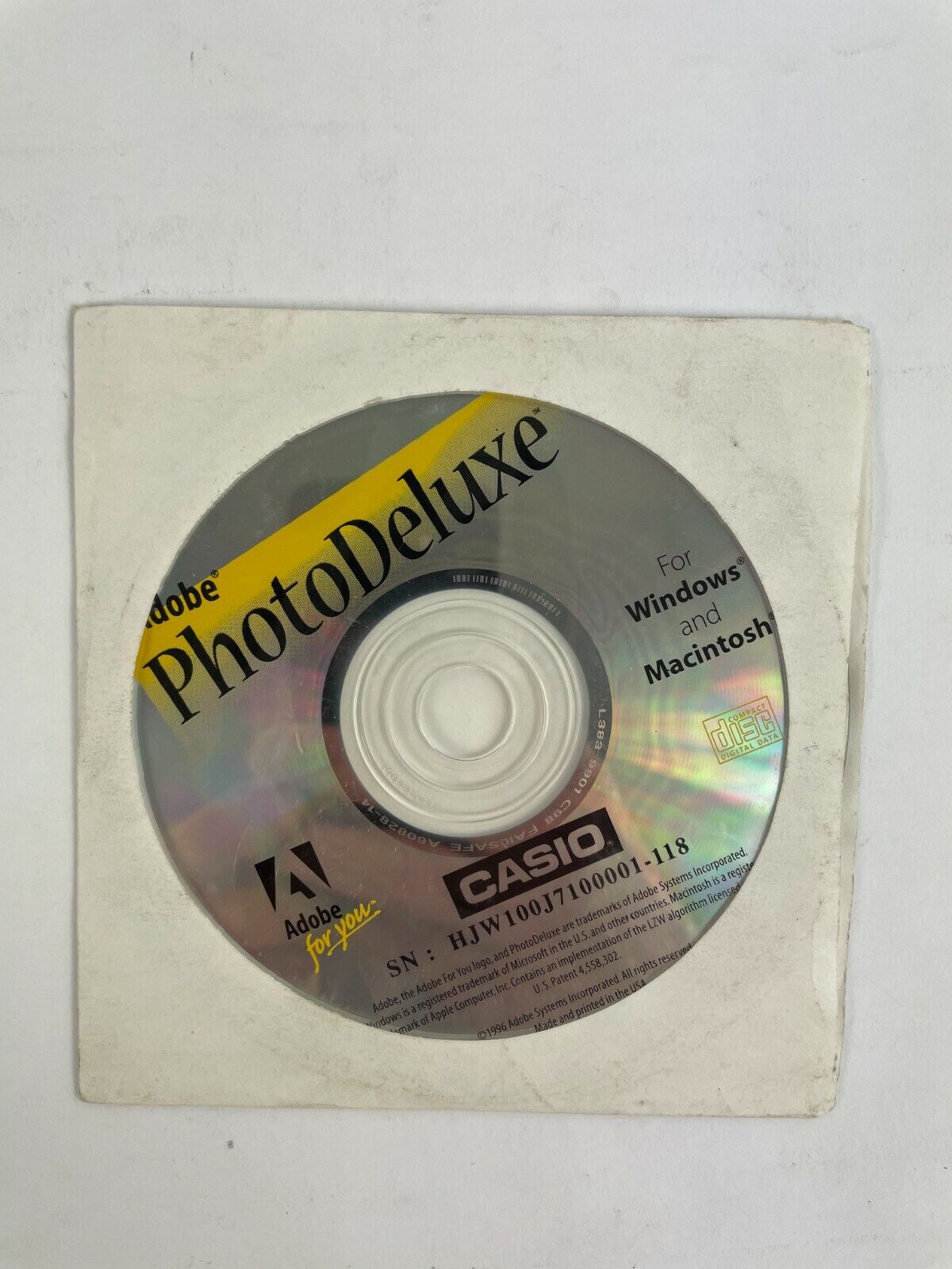 Adobe Photo Deluxe Casio HJW100J7100001-118 For Windows and Macintosh