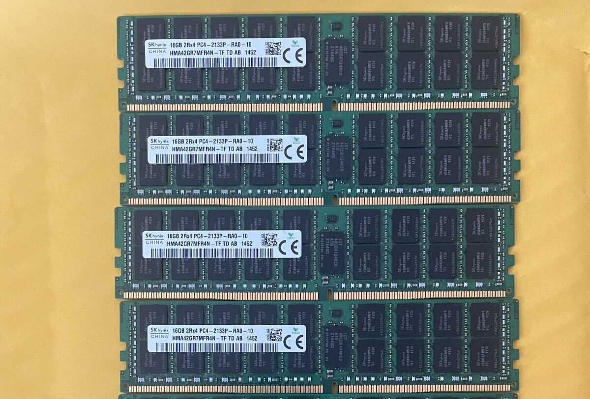 Hynix 64GB (16GBx4) PC4-2133P 2Rx4 DDR4 ECC REG RDIMM Server Memory RAM