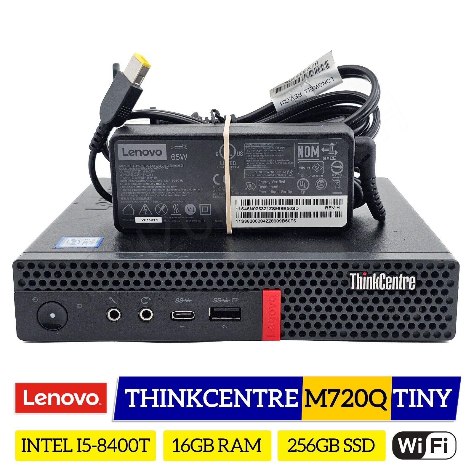 Lenovo ThinkCentre M720q Tiny Intel i5-8400T 16GB RAM 256GB NVMe SSD Win 11 Pro