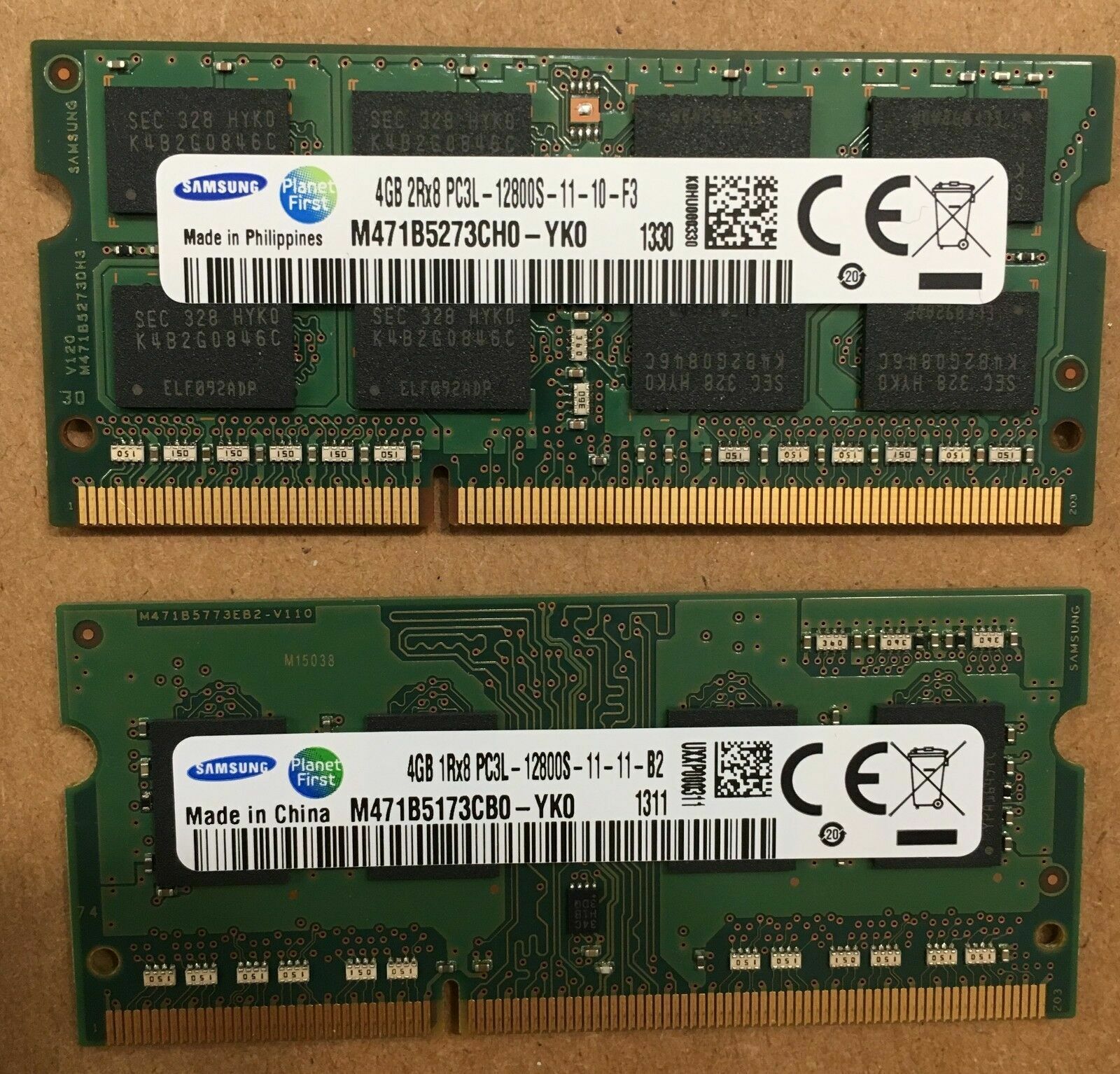 Samsung M471B5273CH0-YK0 8G (2x4GB) PC3L-12800S 1600MHz DDR3 