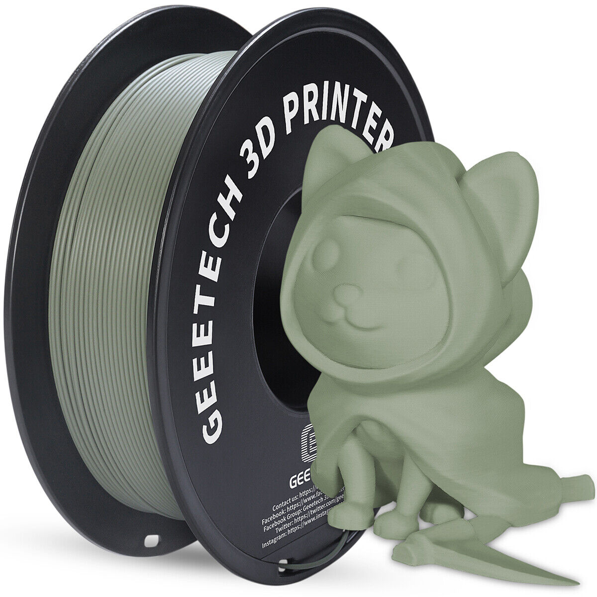 GEEETECH Matte PLA 1.75mm 1kg Filament for FDM 3D Printer Consumables Green