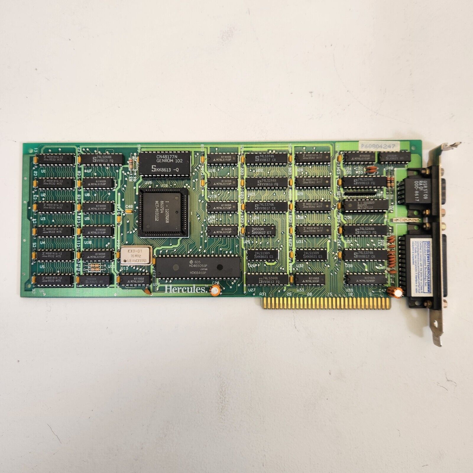 VINTAGE Hercules GB112 8-bit ISA Monochrome Graphics Card for IBM PC XT TESTED
