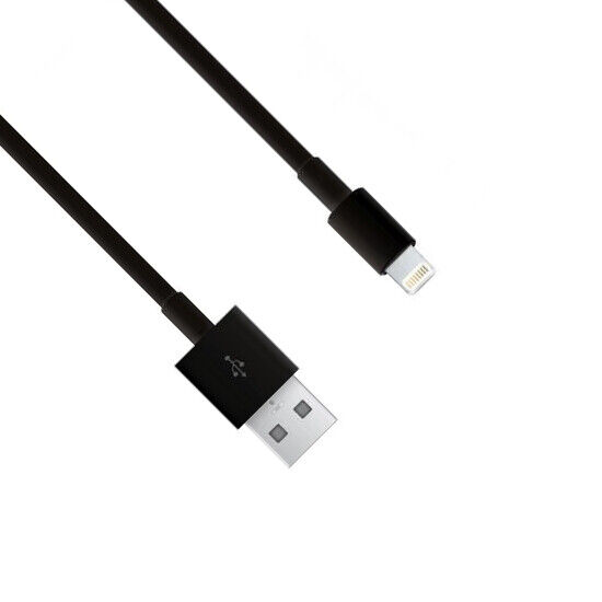 Kentek Black 3' ft Lightning USB Cord Charge Sync for iPhone iPad MFi Certified