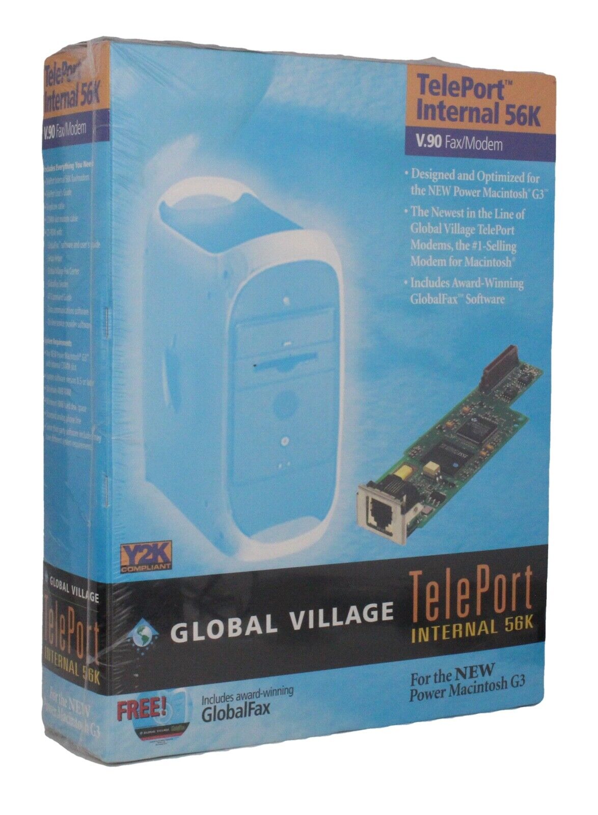 Global Village 56k V.90 Internal G3 G4 teleport modem for vintage iMacs etc NEW