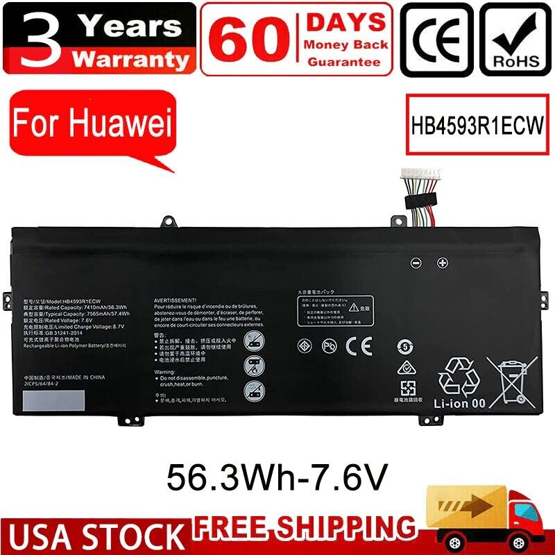 Battery HB4593R1ECW For Huawei Matebook X Pro i7 R5 R7 Mach-W29 MACH-W19 VLT-W60