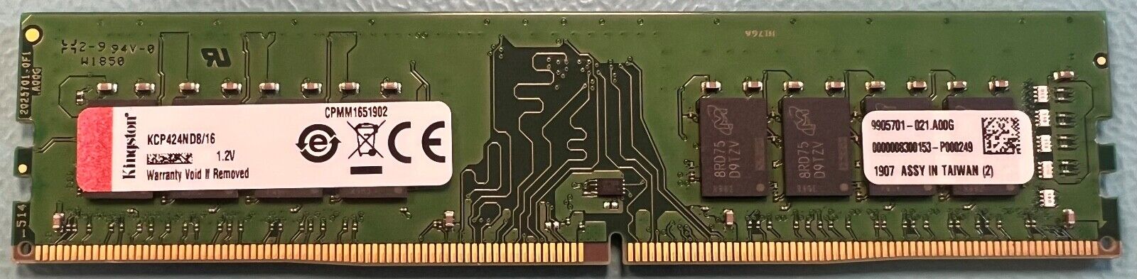 Kingston KCP424ND8/16 16GB DDR4-2400 PC4-19200 UDIMM Memory Module RAM