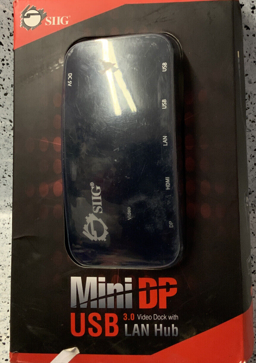 ⚡️SIIG Mini-DP Video Dock with USB 3.0 LAN Hub - Black🆕 Open Box🆕