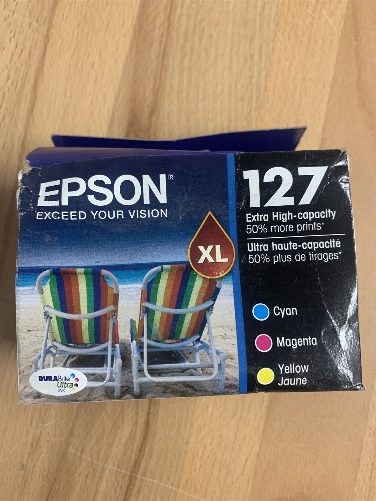 NEW Epson 127XL High Capacity Ink Cartridges Cyan/Magenta/Yellow 3-Pack 5/2022