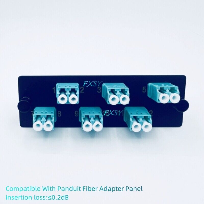 Fiber Adapter Panel OM3/OM4 6 LC Duplex Adapters Compatible Panduit FAP6WAQDLCZ