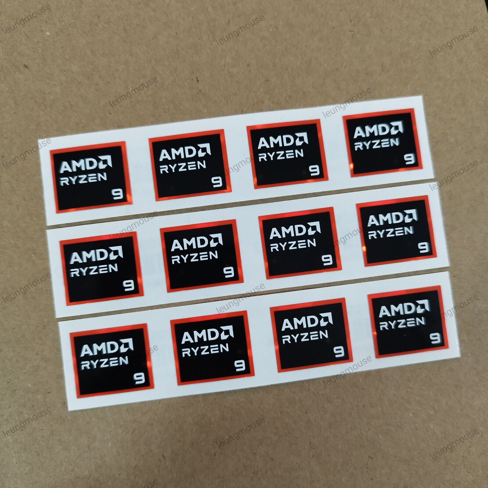 AMD RYZEN 9 STICKER 17MM X 20MM 2024 VERSION Genuine & New ( 12 PCS per lot )