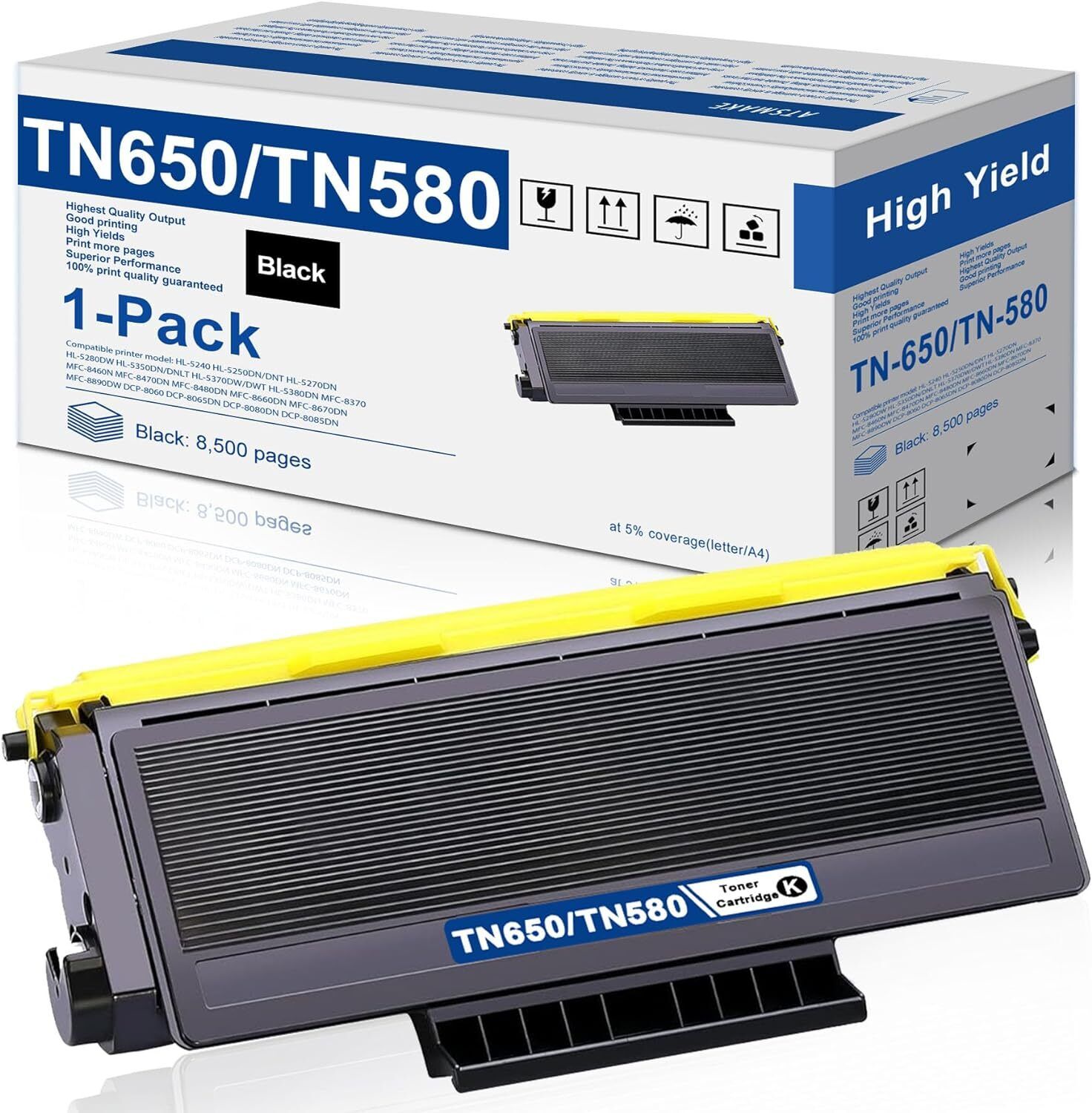 TN650 Toner Cartridge Replacement for Brother Black HL-5240 HL-5340D Printer