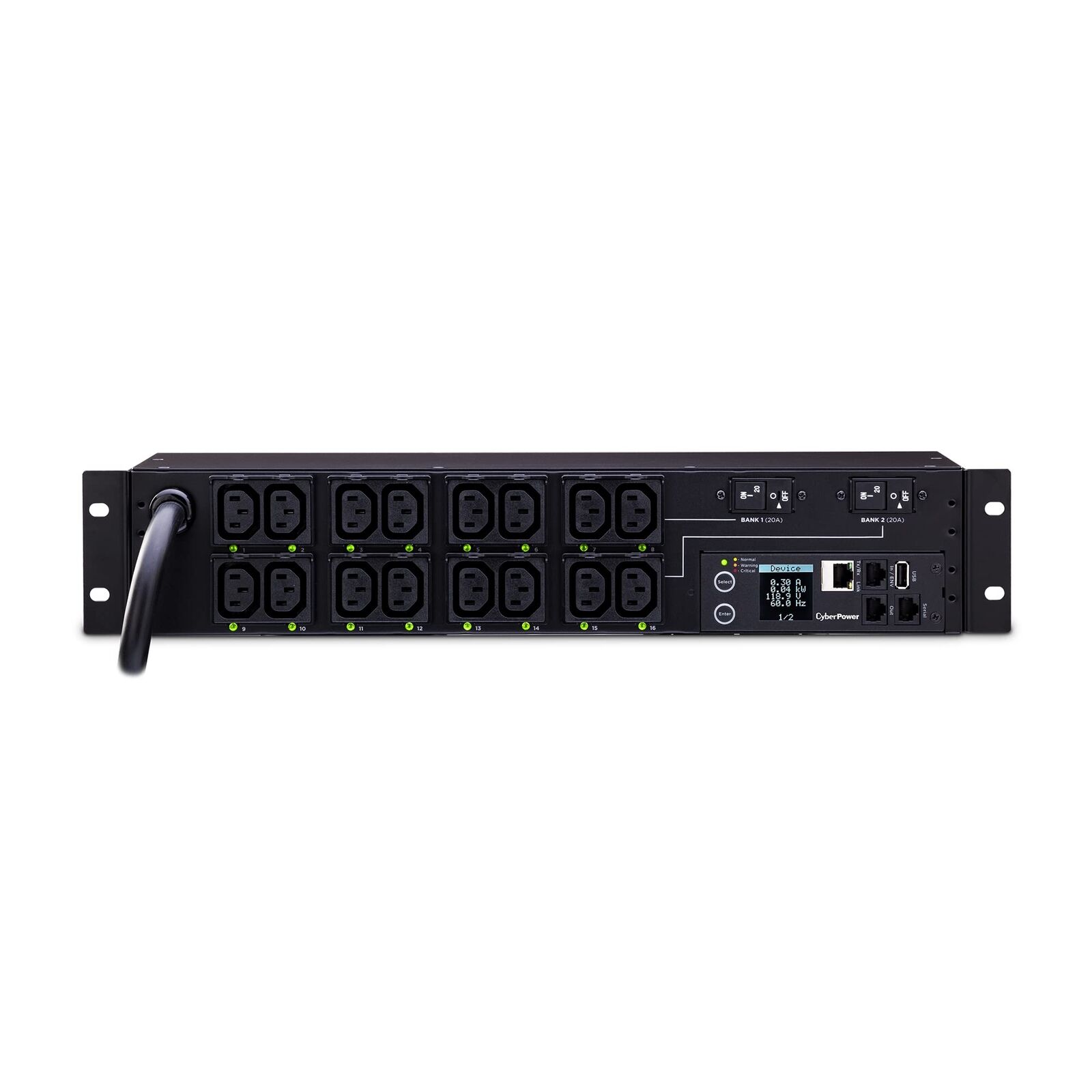 CyberPower PDU81007 Switched Metered-by-Outlet PDU, 200-240V, 30A, 16 Outlets