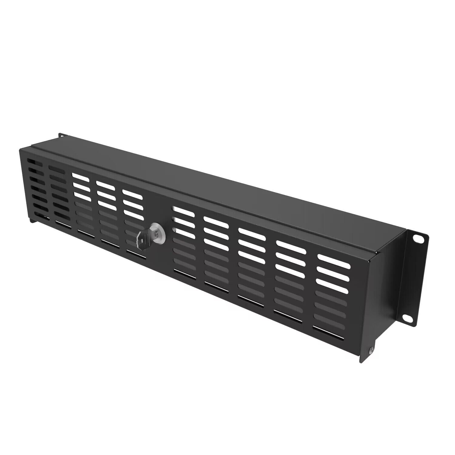 2U Rack Security Cover with Hinged Locking Panel Door for  19
