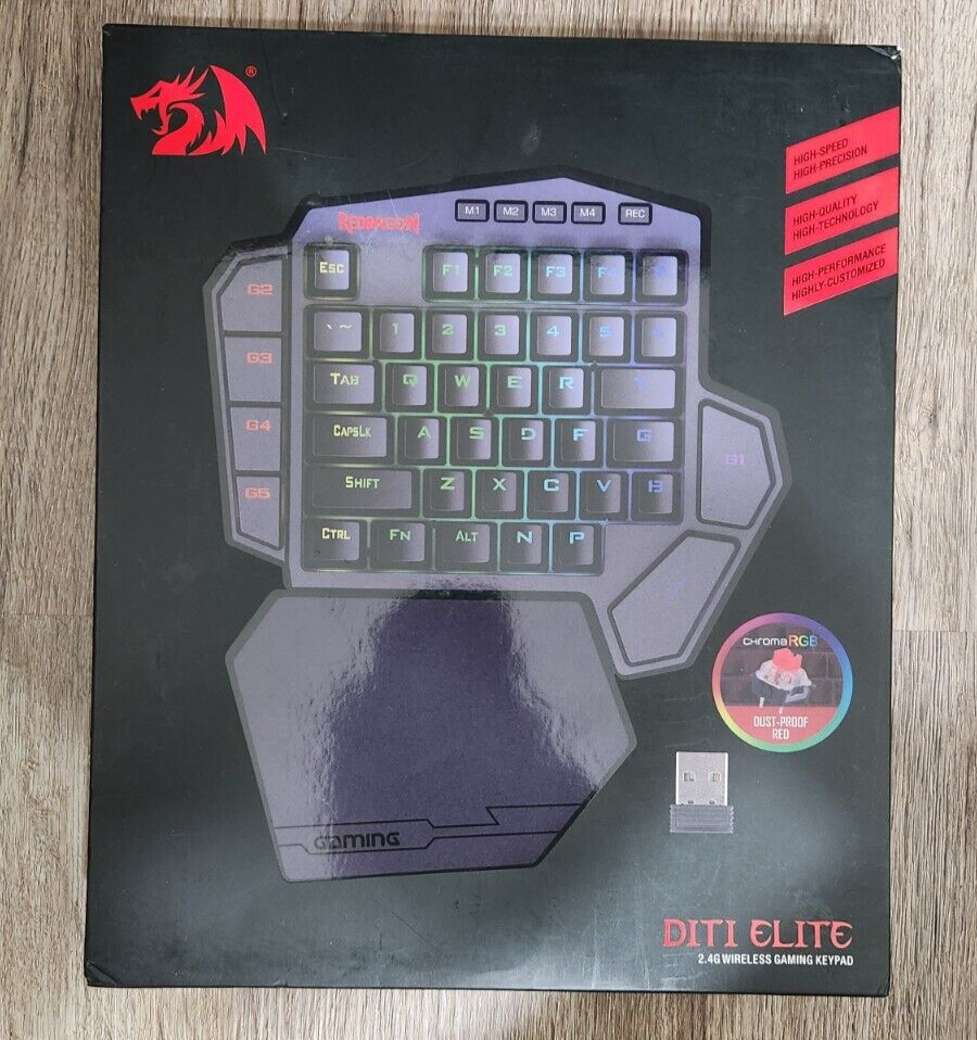 Red Dragon Gaming DITI Elite Wireless Keyboard Brown Switch New Open Box