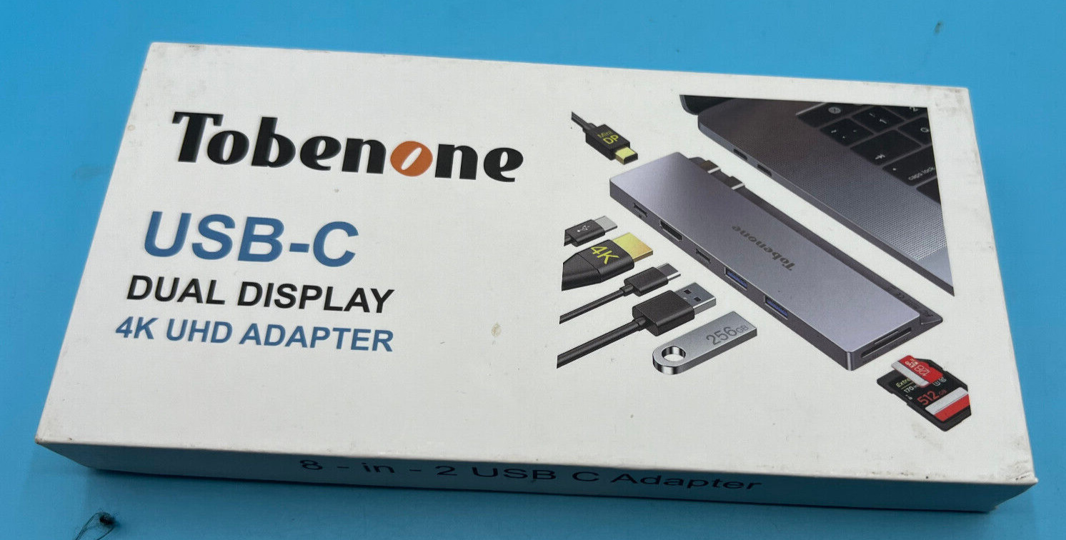 TOBENONE USB-C Dual Display 4K UHD adapter with 2 USB 3.0 3 Type-C adapter