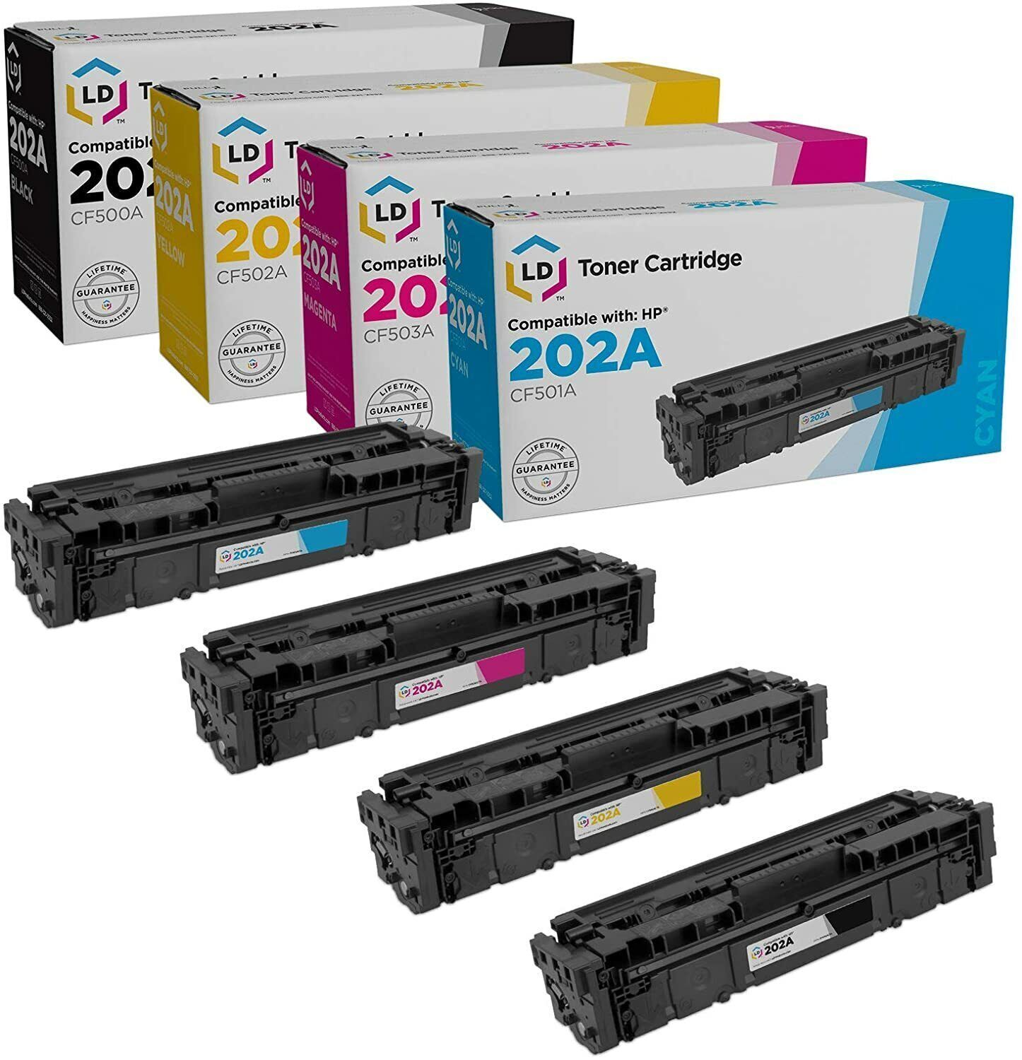 LD 4pk Comp Cartridge Fits for HP Toner 202A CF500A CF501A CF502A CF503A M254dw