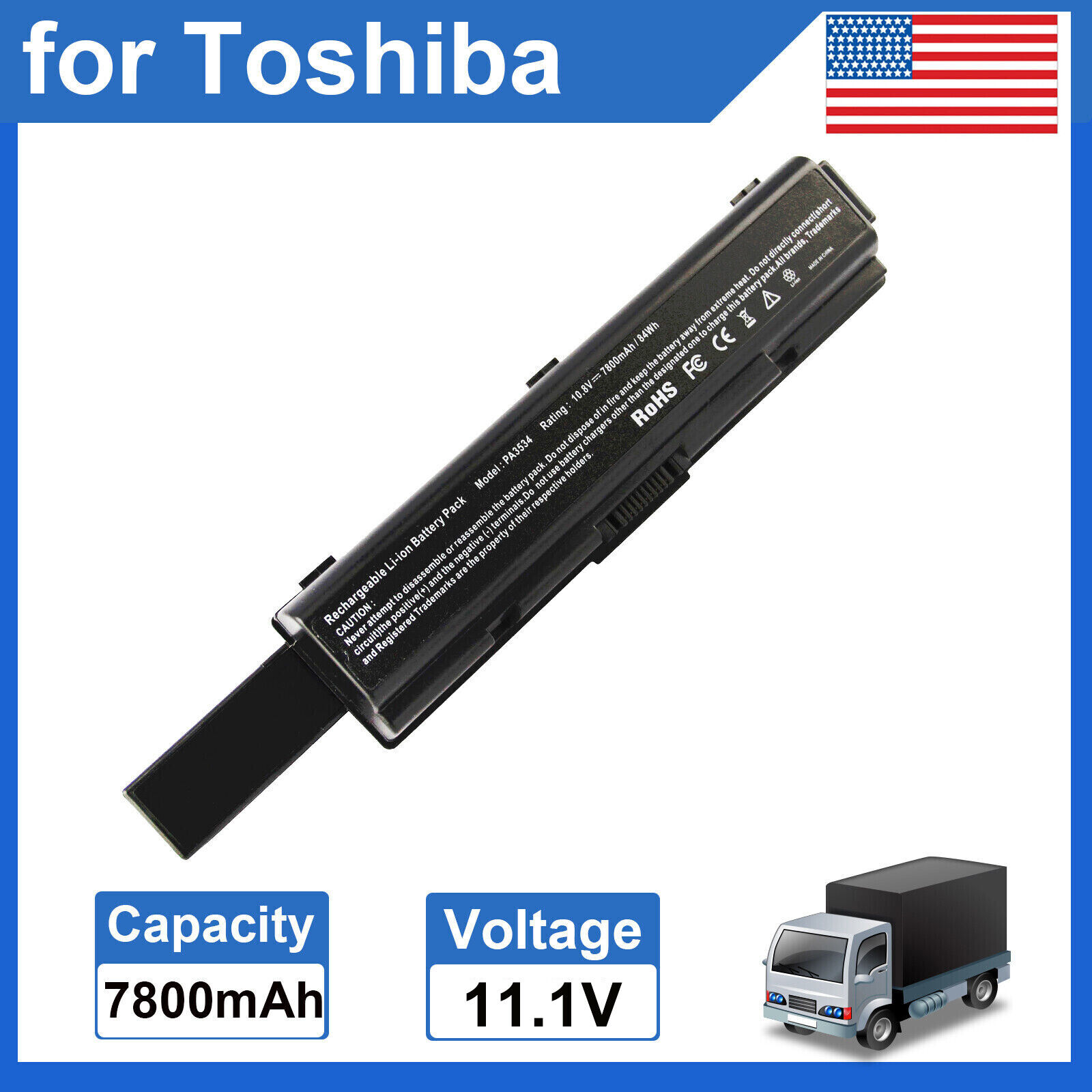9 Cell NEW Battery for Toshiba PA3533U-1BRS PA3534U-1BRS PA3535U-1BRS 7800mAh