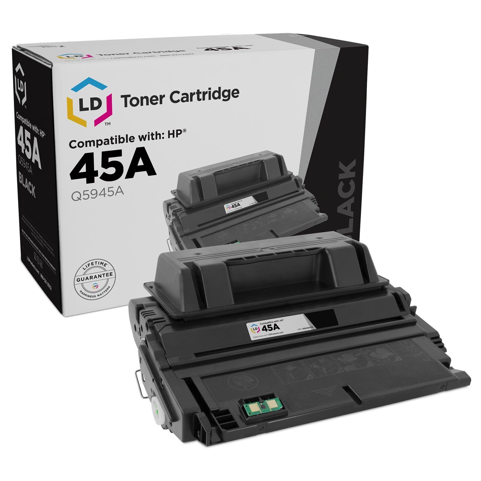 LD Products Compatible Toner Cartridge Replacement for HP 45A Q5945A (Black)