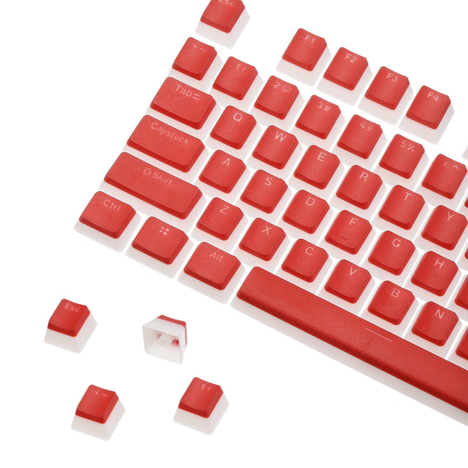 108 Keys PBT Pudding Keycaps Set OEM for Mechanical Keyboard Red