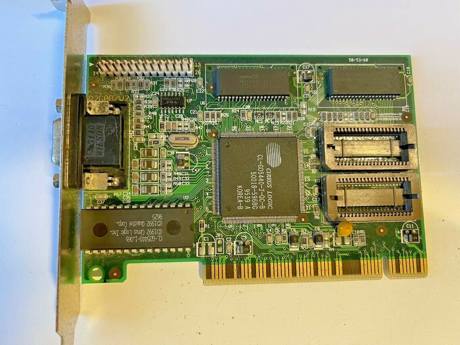 RARE VINTAGE 8260B/V2 CIRRUS LOGIC CL-GD5440-J-QC-B 1 MB EXP 2 MB PCI VGA CARD 