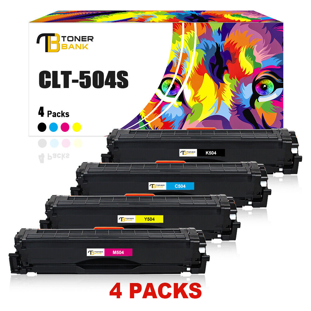 4 Pack Toner Compatible With Samsung CLT-K504S 504S SL-C1860FW SL-C1810W 4195FN