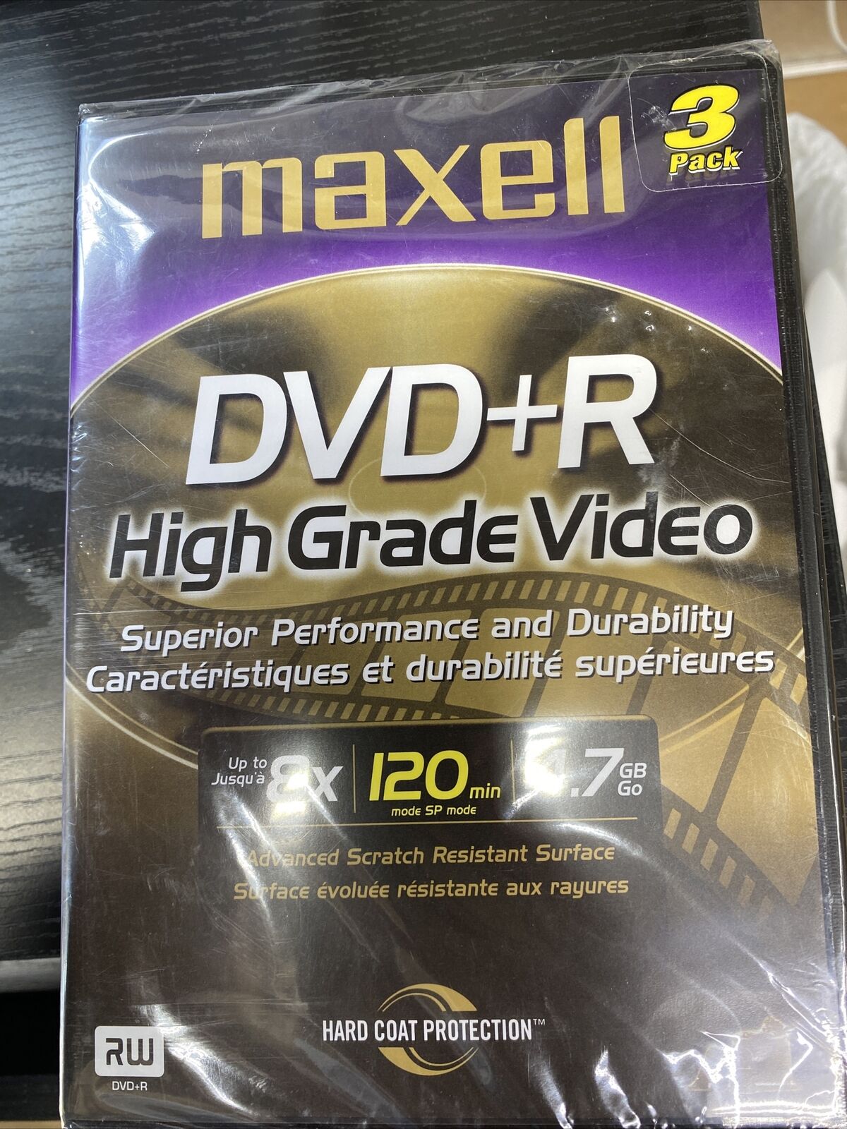 Maxell 3 Pack DVD+R High Grade Video~Advanced Scratch Resistant Surface