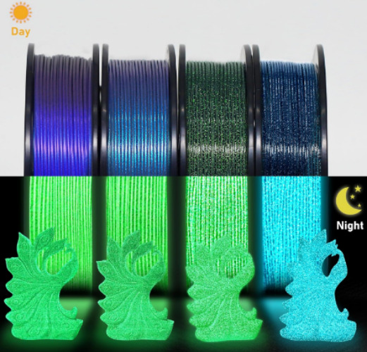 3D Printer Filament Galaxy PLA 1.75mm , Glow in The Dark Filament 250g X 4 Pack