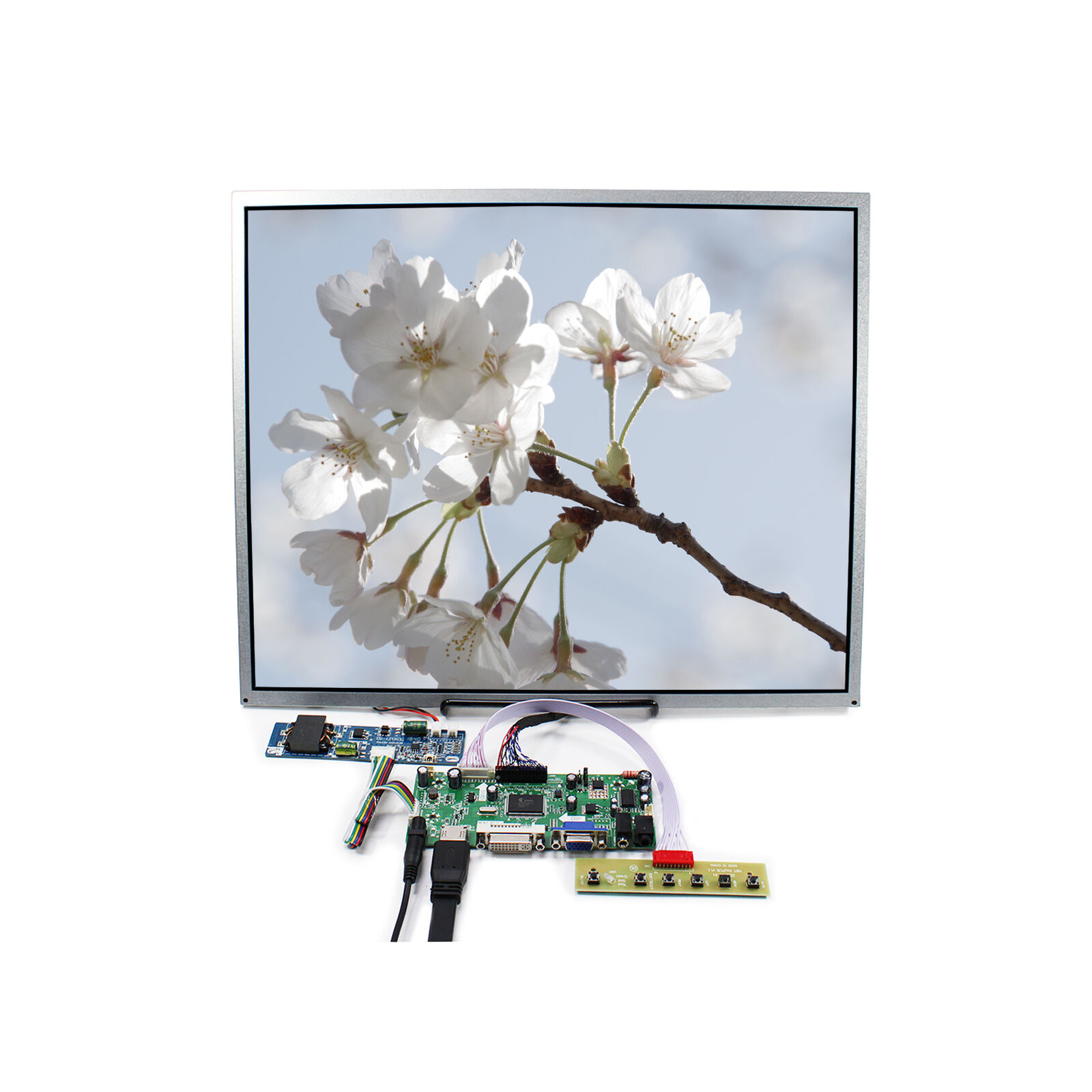 DVI HD MI VGA LCD Controller Board 17 in 1280x1024 1000cd LCD  High Brightness