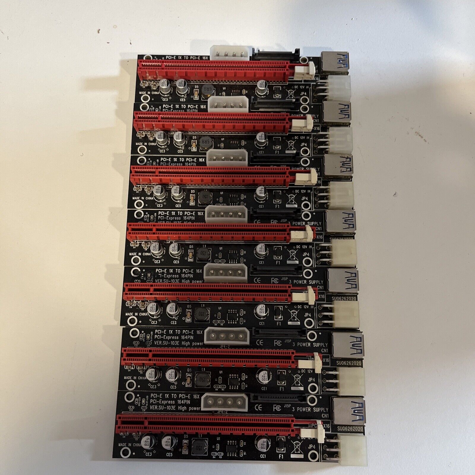 PCI-E 1x To PCI-E 16x PCI-Express 164 PIN EKE-103E High Power Lot Of 7