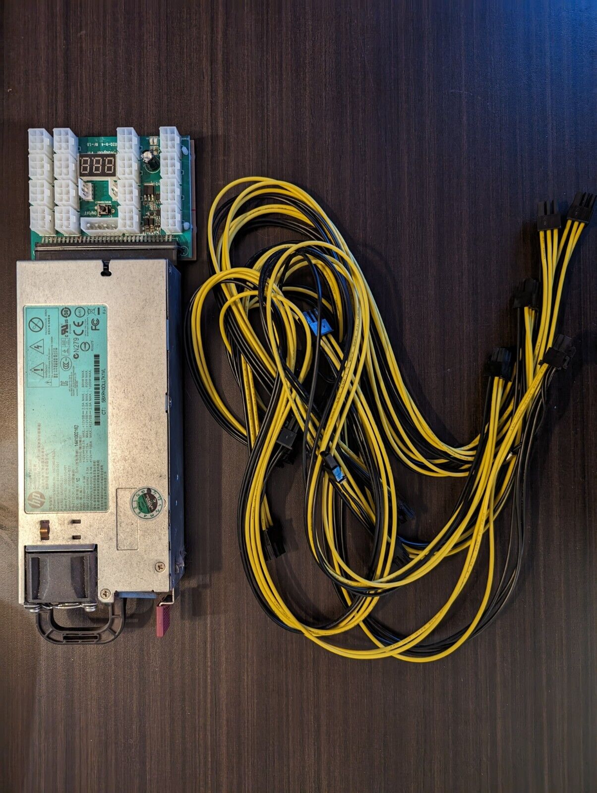 HP Server PSU Power Supply with Breakout Board and 6x 6-PIN PCI E connectors