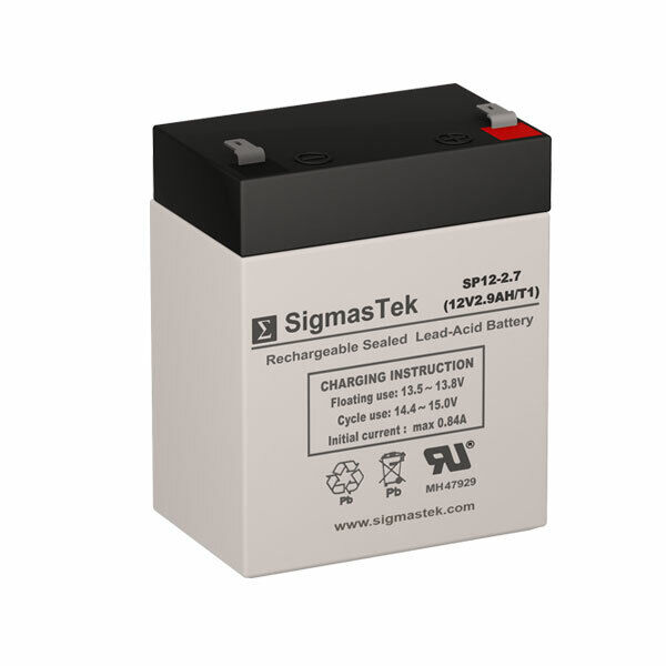 SigmasTek SP12-2.7 (T1) SLA AGM Battery Replacement for GS Portalac PE12V2.7