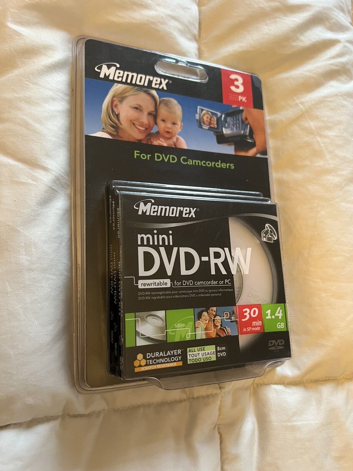 Memorex Mini DVD-RW 3 Pack 2X 1.4GB 30 min Single Sided, DVD Camcorders /PC NEW
