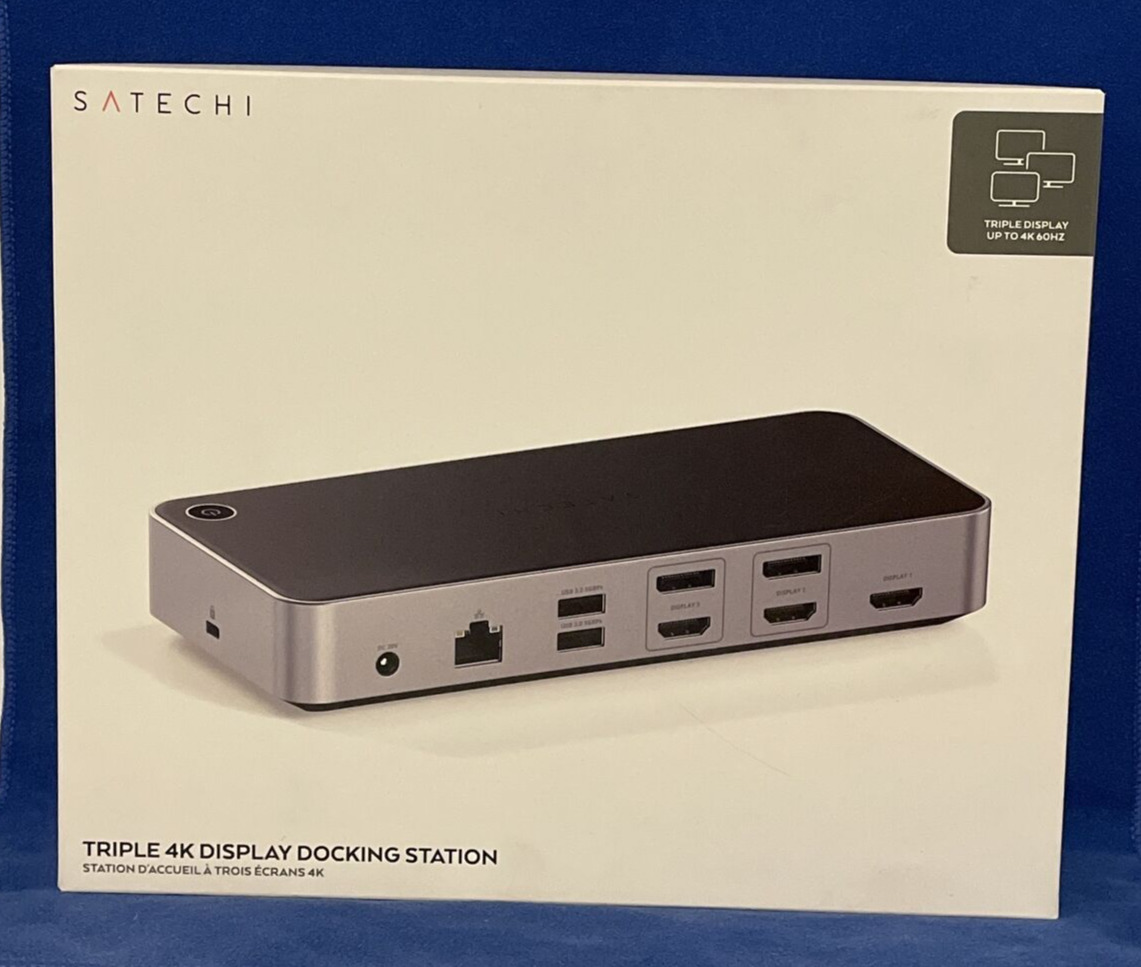 Satechi Triple 4K Display Docking Station for MacBook and Windows- Sealed Box